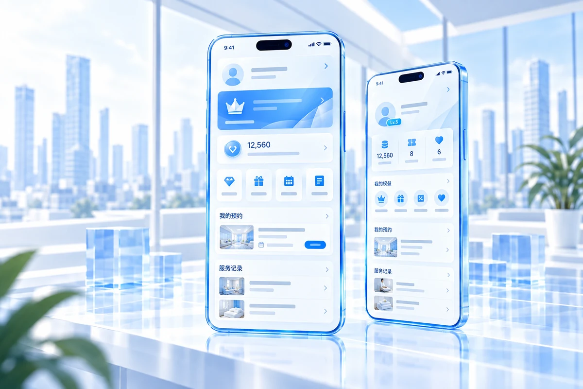 会员权益与服务移动 App 界面展示
